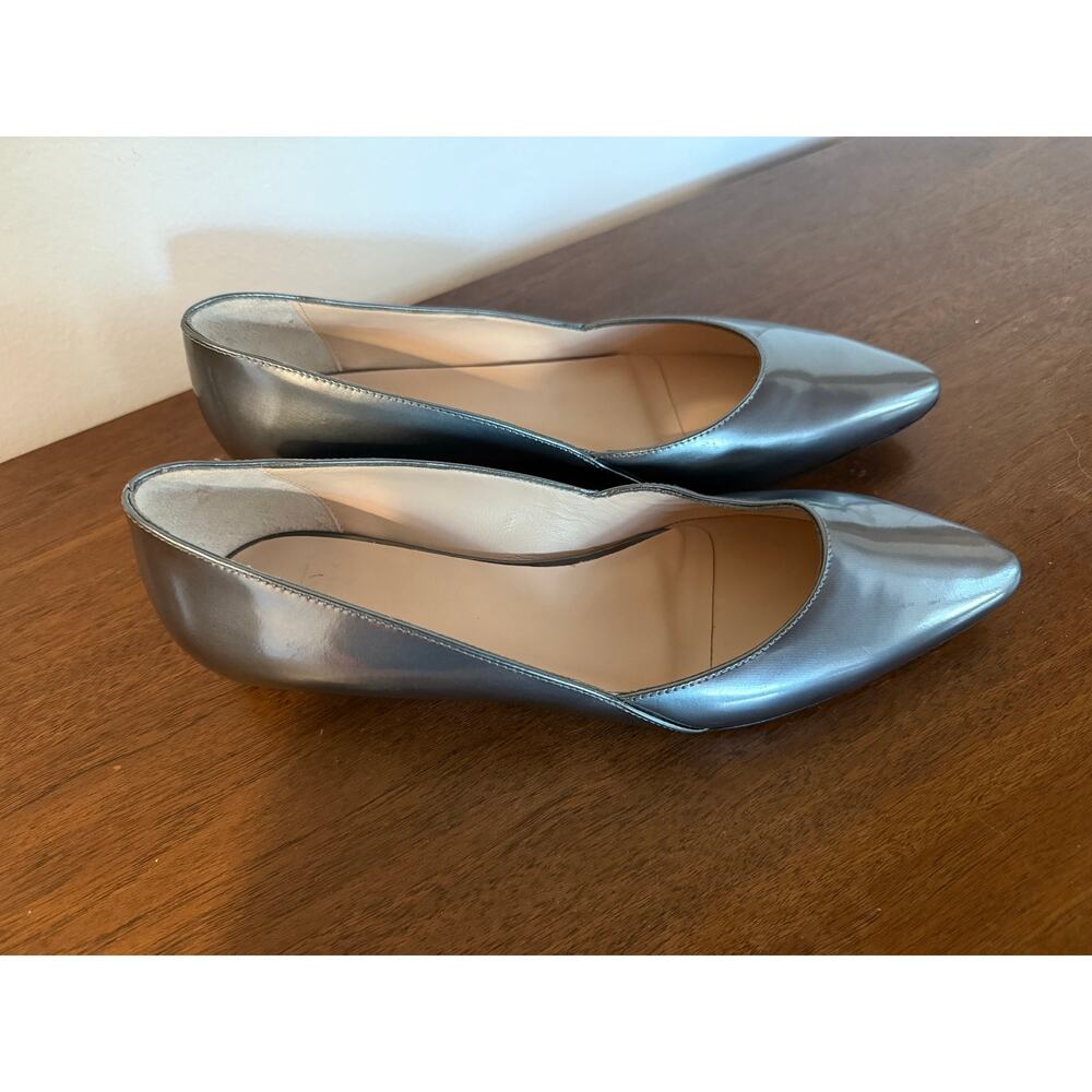 Aquatalia Silver Kitten Heels - Size 36.5